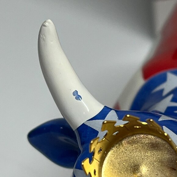 Cow Parade Figurine “American Royal” #9189 + Matching Candle Capper USA Flag - Picture 6 of 9